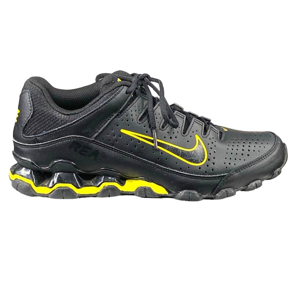 Nike Mens Reax 8 TR Black Yellow Leather Training Sneaker Size US 7.5